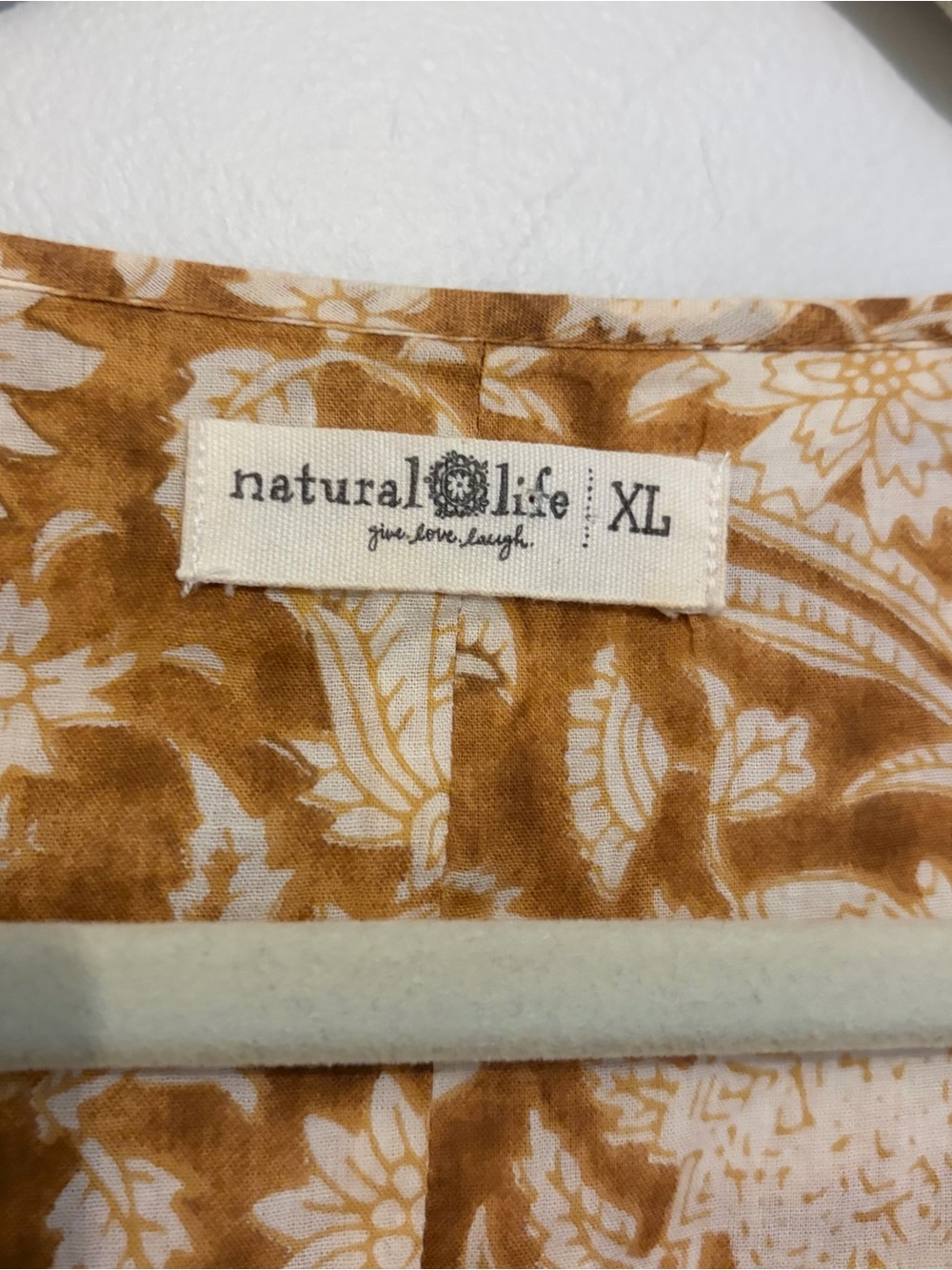 Natural Life 100% Cotton Floral Oversized Tunic Dress Sz XL X-Large - Picture 5 of 12